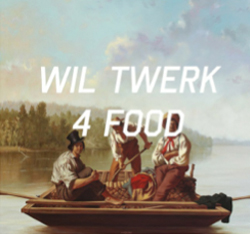 Shawn Huckins, Boatmen on the Missouri: Will Twerk for Food, acrylic on canvas.